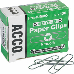 ACCO Recycled Paper Clips (Jumbo)