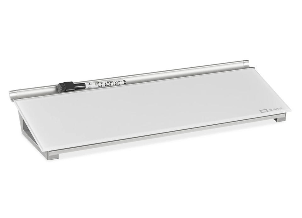 Deskboard Buddy Glass Dry Erase Board - White, 18 x 6 x 2 1/2"
