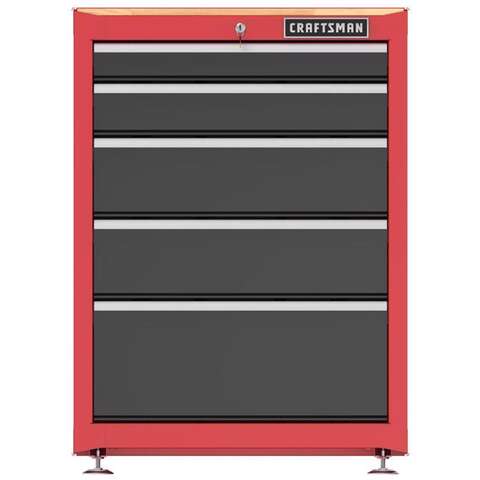 Craftsman 42 in. H X 31.5 in. W X 22.8 in. D Black/Red Steel Cabinet