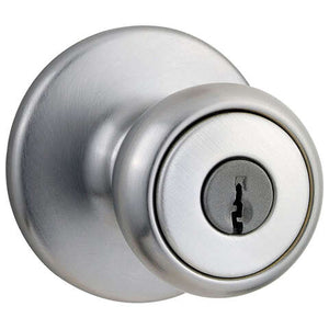 Kwikset Tylo Satin Chrome Entry Knobs 1-3/4 in.