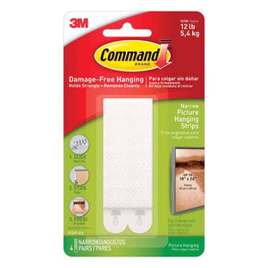 3M Command White Picture Hanging Strips 12 lb 4 pair