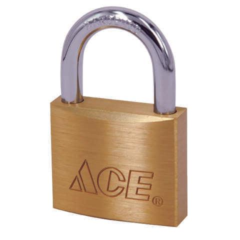 Ace 3/4 in. H X 3/4 in. W X 7/16 in. L Brass Double Locking Padlock Keyed Alike