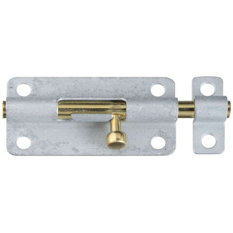 National Hardware 4 in. L Galvanized Brass/Steel Barrel Bolt 1 pk