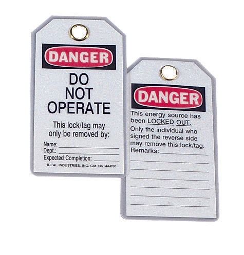 Ideal 44-830 Heavy-Duty Lockout Tags - "DO NOT OPERATE" (Card of 5)