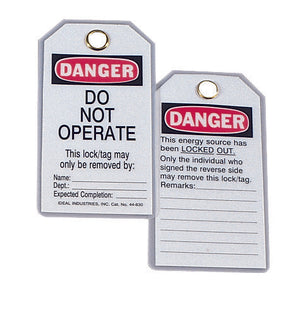 Ideal 44-830 Heavy-Duty Lockout Tags - "DO NOT OPERATE" (Card of 5)