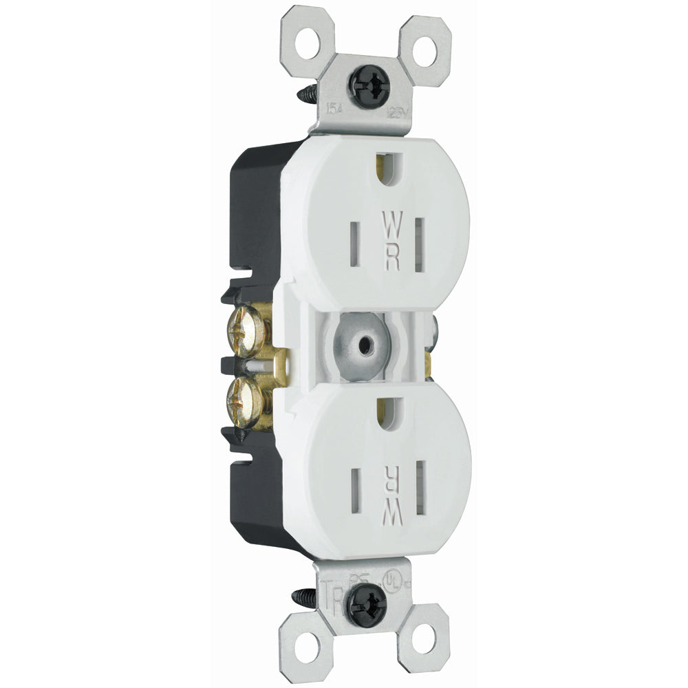 Pass & Seymour 3232-TRWRW Weather-Resistant, Duplex Receptacle. 15 Amp, 125 Volt, White