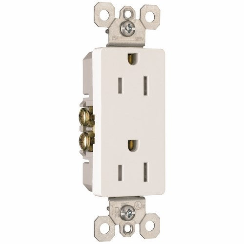 Pass & Seymour 885-TRW Decorator Tamper-Resistant Duplex Receptacle, 15 Amp, 125 Volt - White