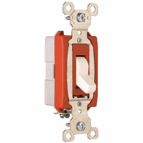 Pass & Seymour PS20AC1-W 1Pole Toggle Switch, Back & Side Wire, 20Amp 120/277Volt, White