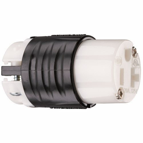 Pass & Seymour PS5369-X 20Amp 125V, Straight Blade Connector, 2Pole 3Wire, Black & White