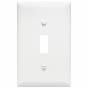 Pass & Seymour TP1-W 1Gang Wall Plate, Toggle Switch, Nylon, Standard - White