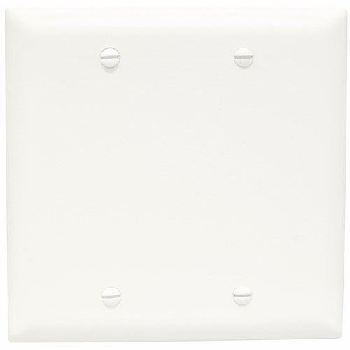 Pass & Seymour TP23-W 2Gang Wall Plate, Blank, Box Mount, Nylon, Standard - White