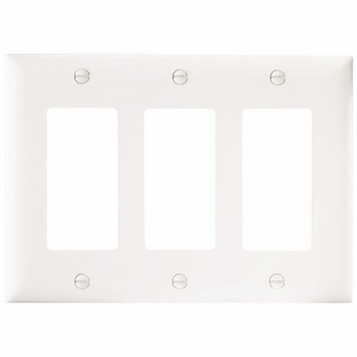 Pass & Seymour TP263-W 3Gang Wall Plate, Decorator, Nylon, Standard - White