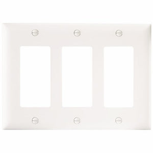 Pass & Seymour TP263-W 3Gang Wall Plate, Decorator, Nylon, Standard - White