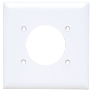 Pass & Seymour TP703-W 2Gang Wall Plate, 2.1563" Power Outlet Receptacle, Nylon, Standard - White