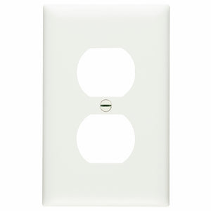 Pass & Seymour TP8-W 1Gang Wall Plate, Duplex Receptacle, Nylon, Standard - White