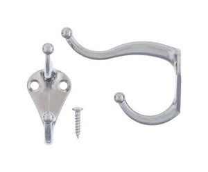 Ace 3 in. L Chrome Silver Metal Small Coat and Hat Hook 2 pk