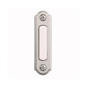 Heath Zenith Satin Nickel Silver Metal Wired Pushbutton Doorbell