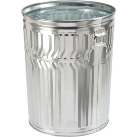 Witt Industries Commercial Duty Outdoor Galvanized Steel Corrosion Resistant Trash Can,32 Gal,Silver