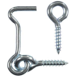 Ace Small Zinc-Plated Silver Steel 1.5 in. L Hook and Eye 2 pk