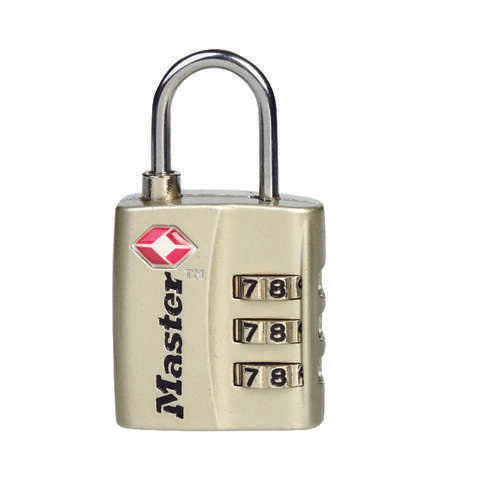 Master Lock 1-5/16 in. H X 3/8 in. W X 1-3/16 in. L Metal 3-Dial Combination Luggage Lock