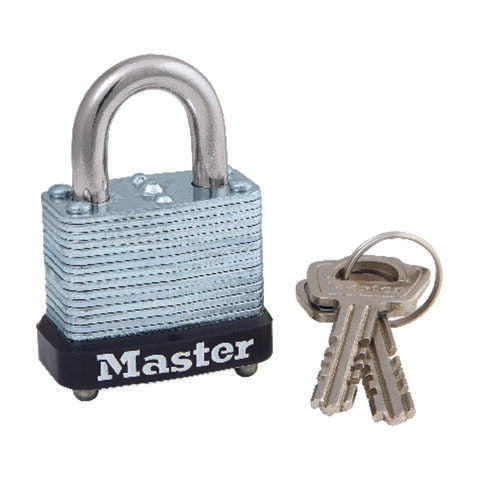 Master Lock 1-1/16 in. H X 1-1/8 in. W Laminated Steel Warded Locking Padlock