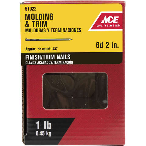 Ace 6D 2 in. Finishing Black Coating Steel Nail Brad Head 1 lb