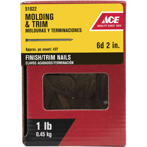 Ace 6D 2 in. Finishing Black Coating Steel Nail Brad Head 1 lb