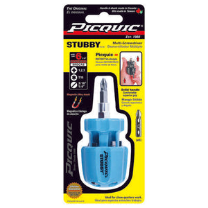 Picquic STUBBY Compact Multi-Bit Driver 3-1/2 in. 6 pc