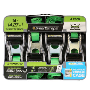 SmartStraps 14ft 1500lbs Ratchet 4 Pack