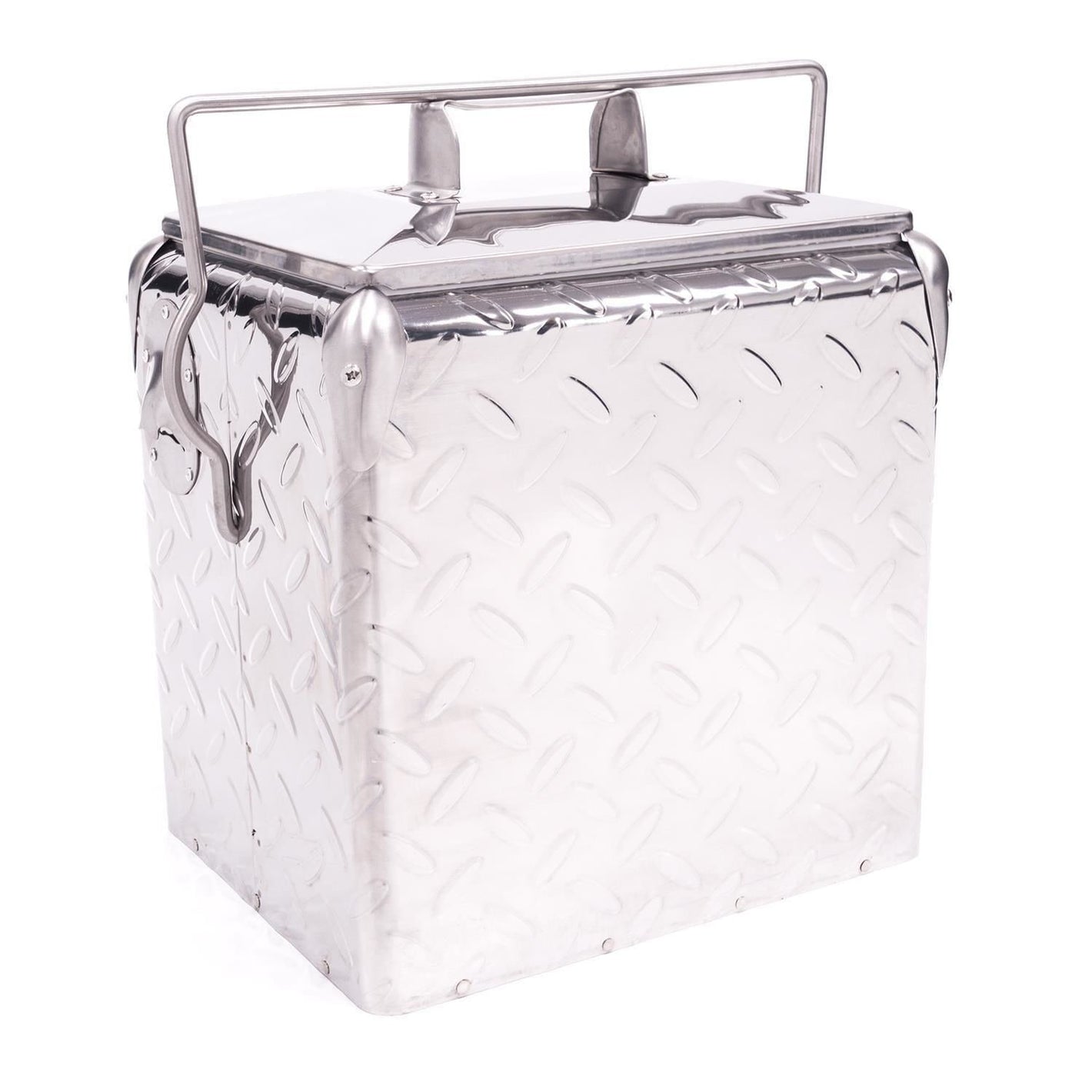 Creative Outdoor Distributor Silver Diamond Plate Retro Cooler