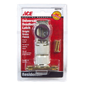 Ace Bright Brass Steel Deadbolt Latch 1 pk