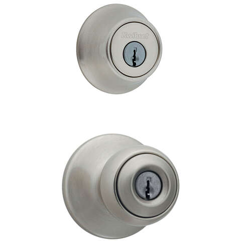 Kwikset Polo Satin Nickel Entry Lock and Single Cylinder Deadbolt 1-3/4 in.