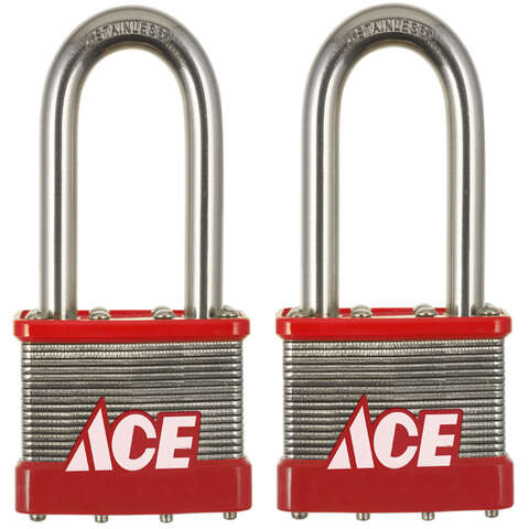 Ace 1.5 in. H X 2 in. W Stainless Steel 4-Pin Cylinder Padlock Keyed Alike