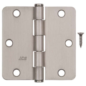 Ace 3-1/2 in. L Satin Nickel Residential Door Hinge 1 pk