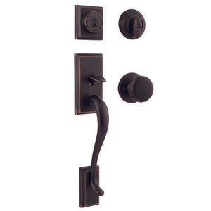 Kwikset SmartKey Hawthorne/Juno Venetian Bronze Entry Handleset KW1 1-3/4 in.