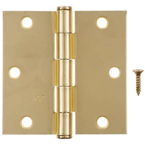 Ace 3-1/2 in. L Bright Brass Residential Door Hinge 3 pk