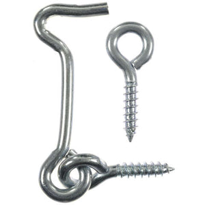 Ace Small Zinc-Plated Silver Steel 2 in. L Hook and Eye 2 pk