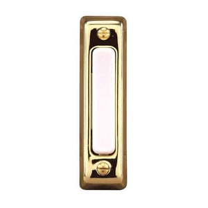 Heath Zenith Polished Brass Plastic Wired Pushbutton Doorbell