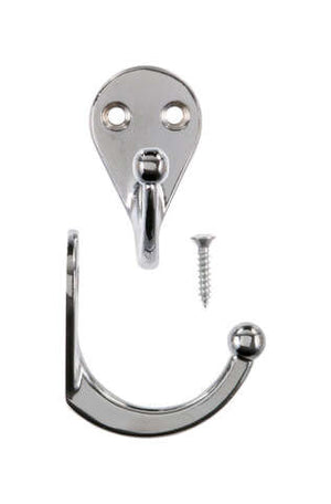 Ace 1-3/4 in. L Chrome Chrome Metal Single Garment Hook 2 pk