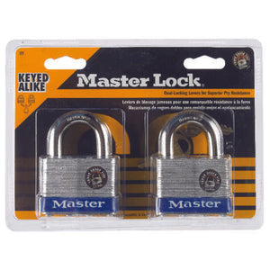 Master Lock 1-1/2 in. H X 7/8 in. W X 2 in. L Steel 4-Pin Cylinder Padlock Keyed Alike