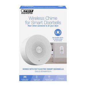 Feit White Plastic Wireless Door Chime Bell