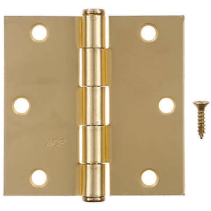 Ace 3-1/2 in. L Satin Brass Residential Door Hinge 3 pk