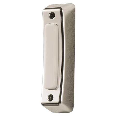 Globe Heath Zenith Satin Nickel Silver Metal Wired Pushbutton Doorbell