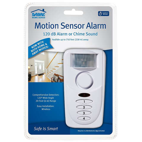 Sabre White Plastic Motion Sensor Alarm