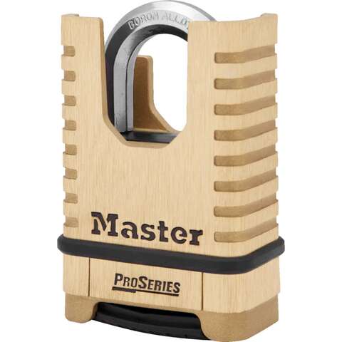 Master Lock ProSeries 6.56 in. H X 2-1/4 in. W Brass 4-Digit Combination Hidden Shackle Padlock