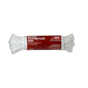 Ace 1/4 in. D X 50 ft. L White Diamond Braided Poly Rope