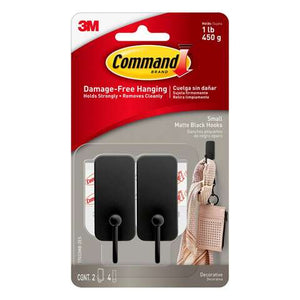 3M Command Small Plastic Hook 1 in. L 2 pk