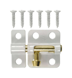 Ace 0.62 in. L White Steel Barrel Bolt 1 pk