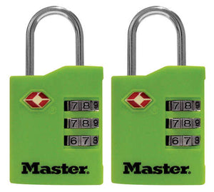 Master Lock 1-9/16 in. H X 5/8 in. W X 1-3/8 in. L Vinyl Covered Steel 3-Dial Combination Luggage Lo