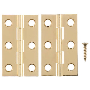 Ace 2 in. W X 1-3/16 in. L Polished Brass Brass Medium Hinge 2 pk